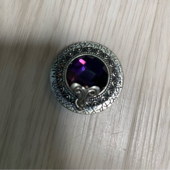 Lot 4 Purple Purple Stones with Silver Hardware Etched & Glass Beads Jewelry DIY - Picture 7 of 7